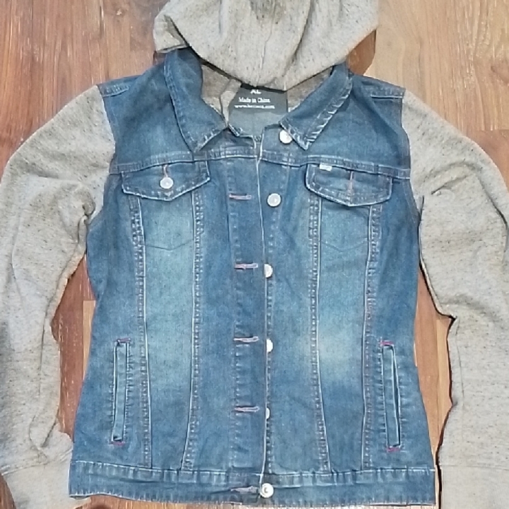 Skatie Blue and Gray Hybrid Jean Jacket